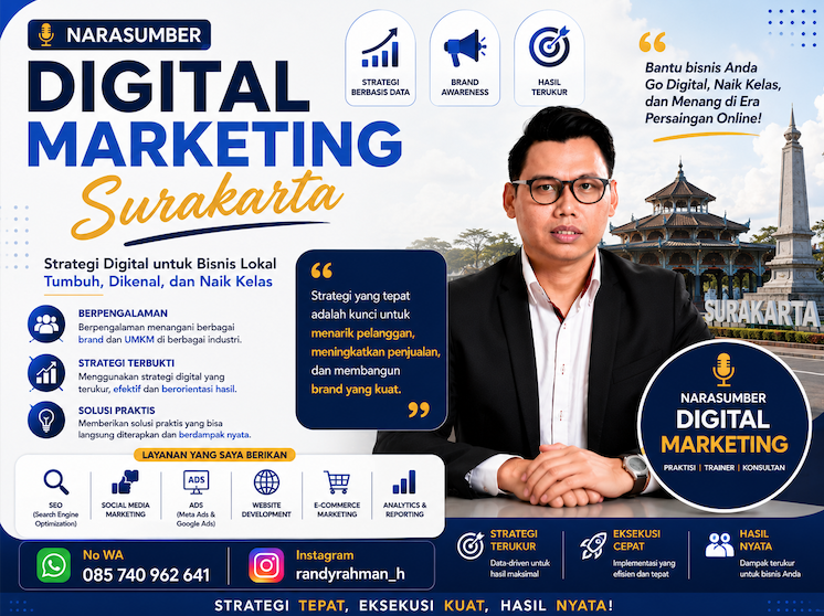 Narasumber Digital Marketing Surakarta untuk Seminar, Workshop, dan Pelatihan Bisnis