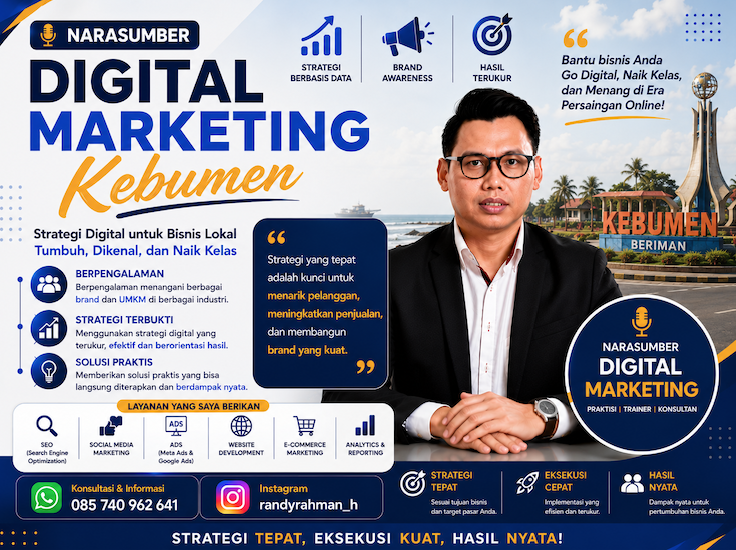Narasumber Digital Marketing Kebumen untuk UMKM, Sekolah, Kampus, dan Komunitas