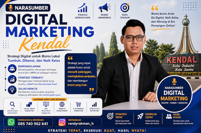 Narasumber Digital Marketing Kendal untuk Seminar, Workshop, dan Pengembangan Kompetensi Digital