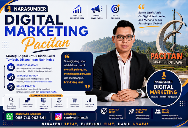Narasumber Digital Marketing Pacitan untuk Seminar, Workshop, dan Pelatihan UMKM