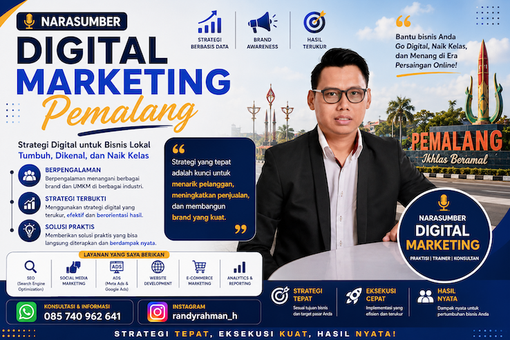 Narasumber Digital Marketing Pemalang untuk Seminar, Workshop, dan Pelatihan UMKM