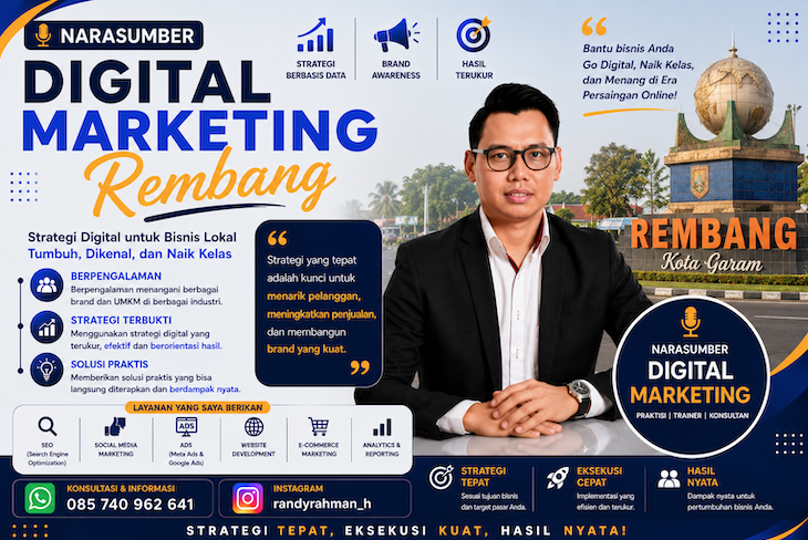 Narasumber Digital Marketing Rembang untuk Seminar, Workshop, dan Pelatihan UMKM