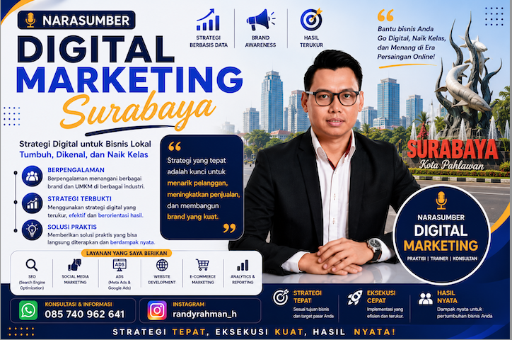 Narasumber Digital Marketing Surabaya untuk Seminar, Workshop, dan Pelatihan Profesional