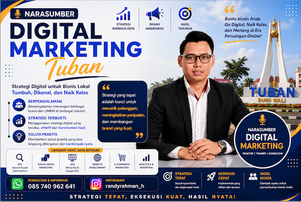Narasumber Digital Marketing Tuban untuk Seminar, Pelatihan, dan Workshop Bisnis