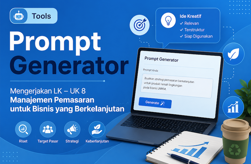 Tools Prompt Generator Mengerjakan LK – UK 8 Manajemen Pemasaran untuk Bisnis yang Berkelanjutan