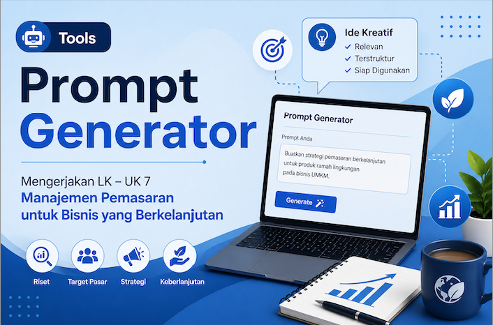 Tools Prompt Generator Mengerjakan LK – UK 7  Manajemen Pemasaran untuk Bisnis yang Berkelanjutan