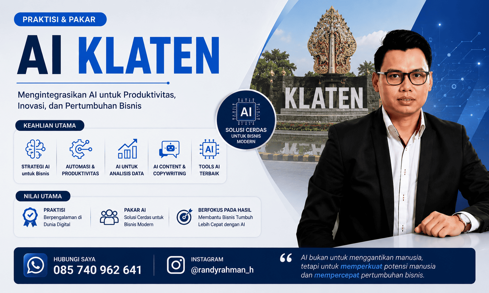 Narasumber AI Klaten: Belajar AI Secara Praktis untuk Kerja, Bisnis, dan Pendidikan