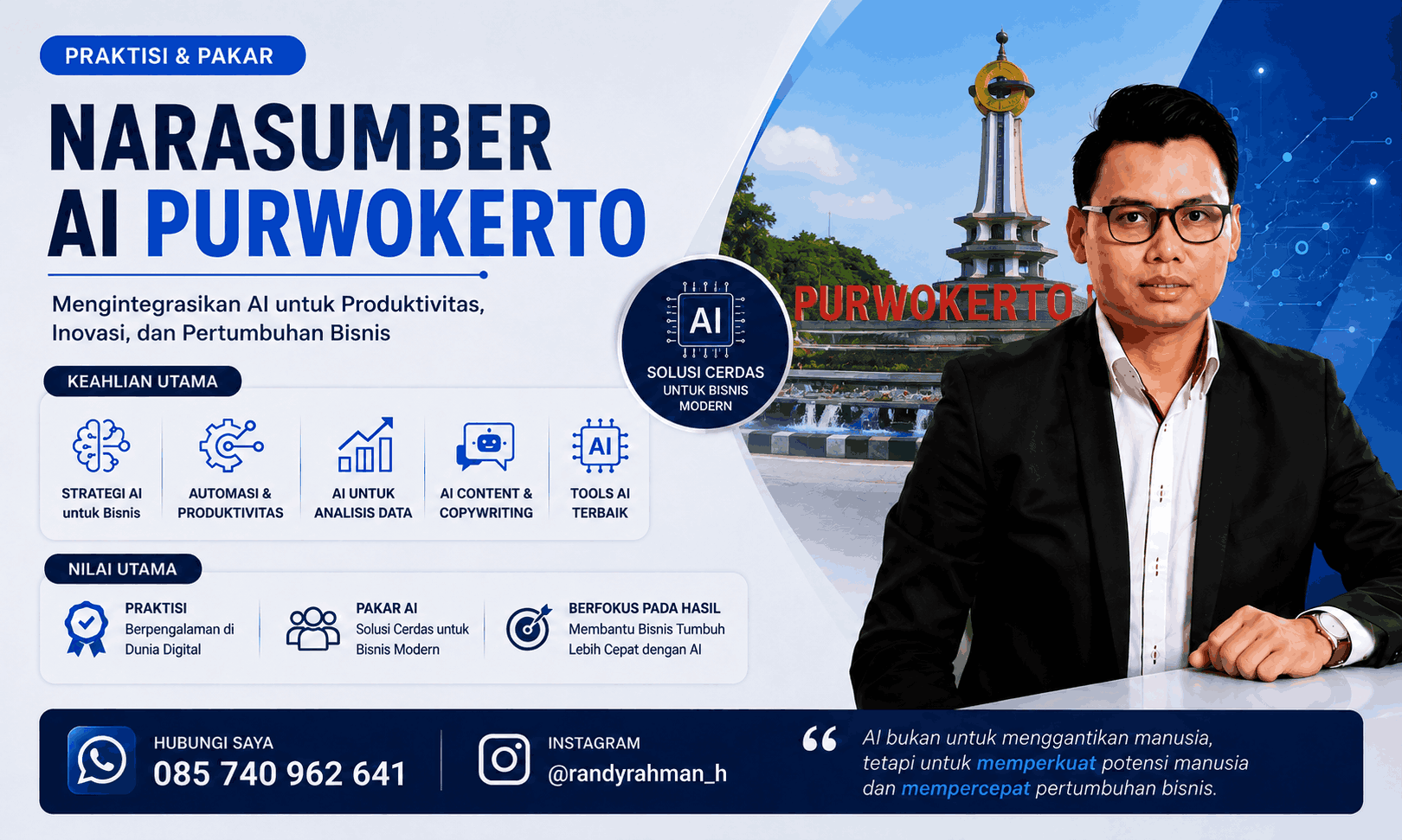 Narasumber AI Purwokerto: Belajar AI dari Dasar hingga Penerapan di Dunia Kerja